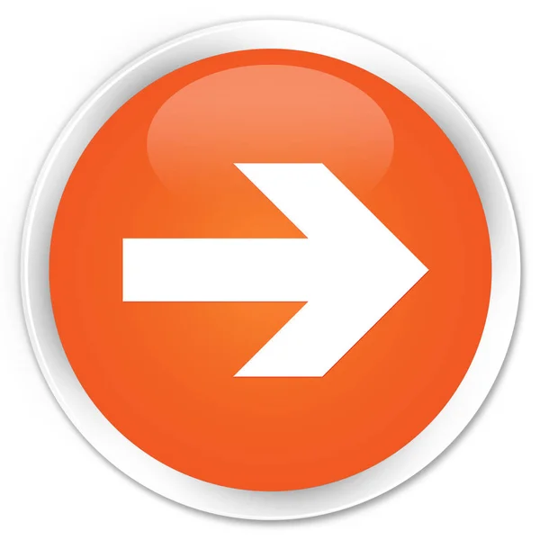 Наступна кнопка зі стрілкою преміум помаранчевого круглого — стокове фото