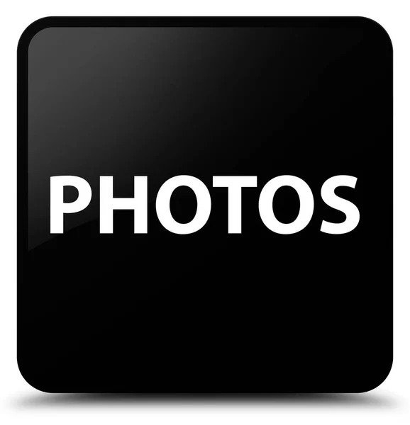 Photos black square button — Stock Photo, Image