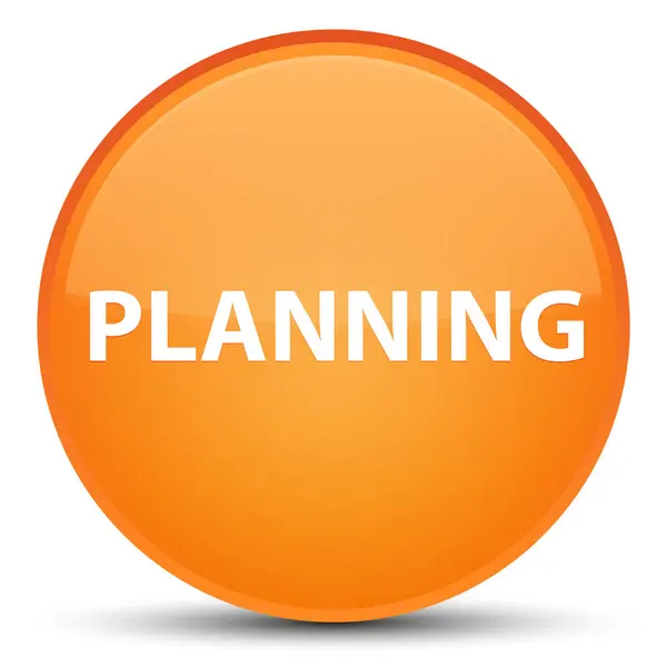 Planning special orange round button — Stock Photo, Image