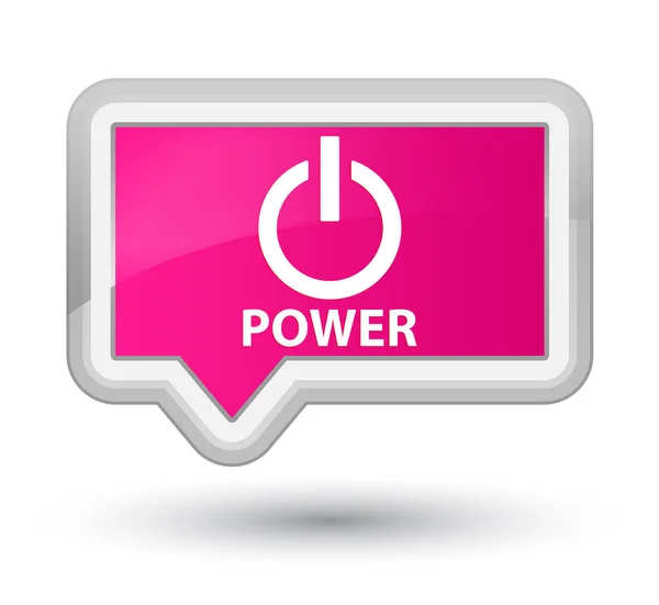 Power prime botón de bandera rosa —  Fotos de Stock