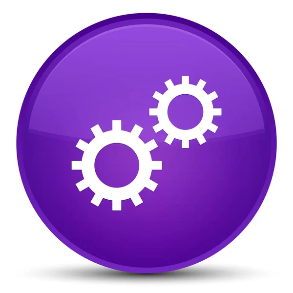 プロセス アイコン特別な紫色の丸いボタン — ストック写真