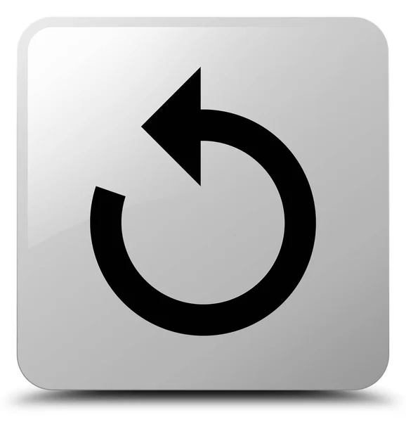 Strzałek ikony biały kwadratowy przycisk Odśwież — Zdjęcie stockowe