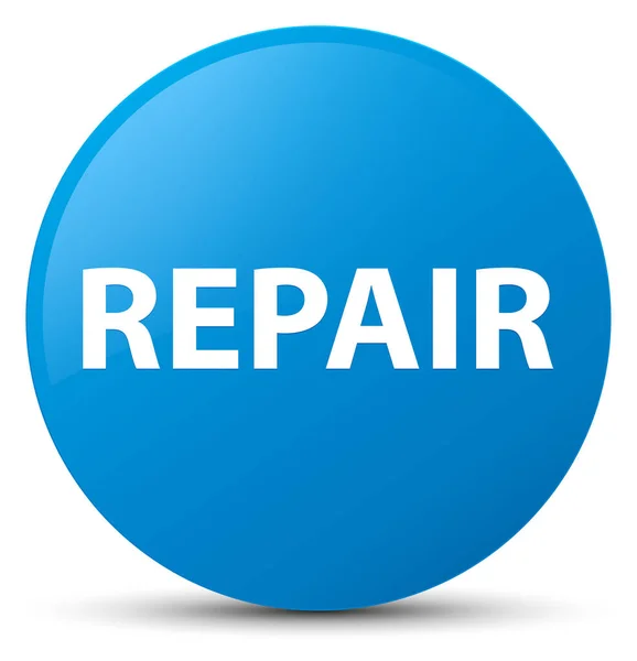 Reparatie cyaan blauwe ronde knop — Stockfoto