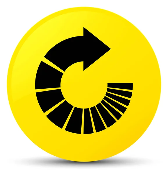 Желтая кнопка со стрелкой вращения — стоковое фото