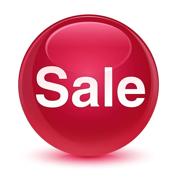 Försäljning glasartade rosa runda knappen — Stockfoto