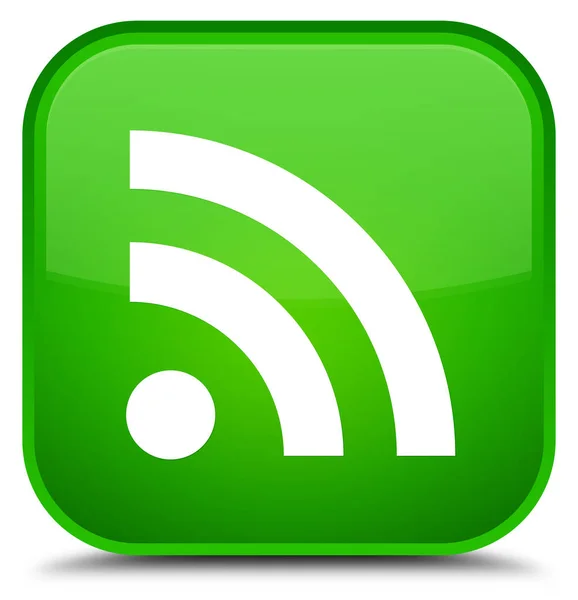Icono RSS botón cuadrado verde especial — Foto de Stock
