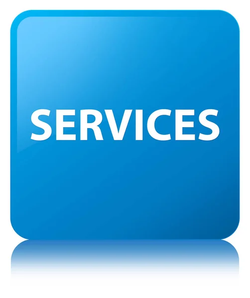 Služby azurová modrá čtvercové tlačítko — Stock fotografie