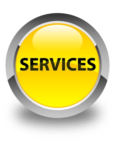 Szolgáltatások fényes sárga kerek gomb — Stock Fotó