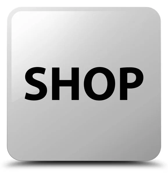 Shop weißer quadratischer Knopf — Stockfoto