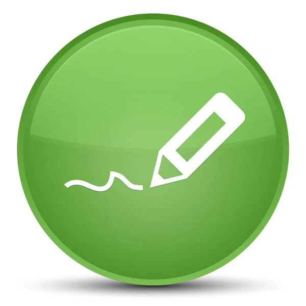Zarejestrować się w ikonę specjalne miękki zielony okrągły przycisk — Zdjęcie stockowe