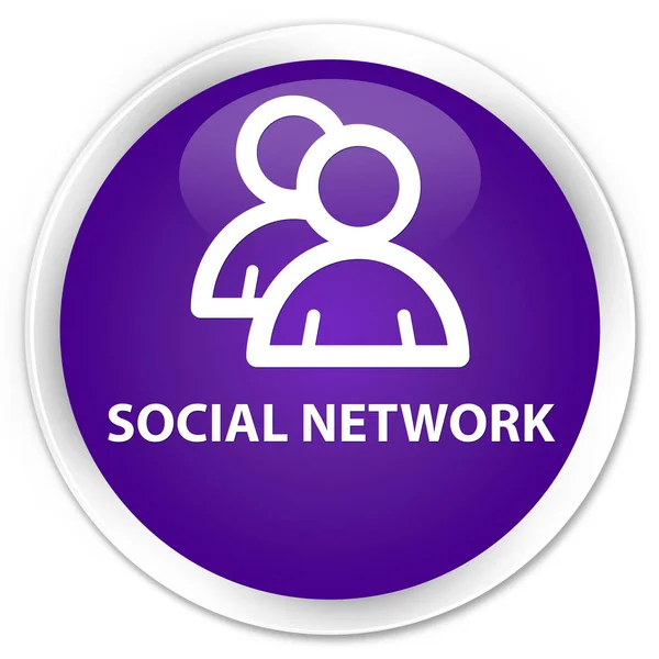 Social network (icona di gruppo) pulsante rotondo viola premium — Foto Stock