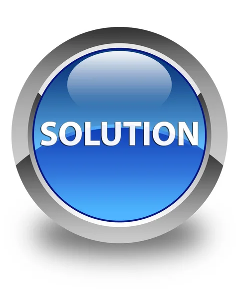 Solution glossy blue round button — Stock Photo, Image