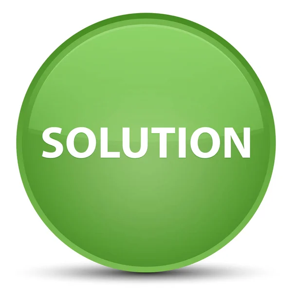 Solution special soft green round button — Stock Photo, Image