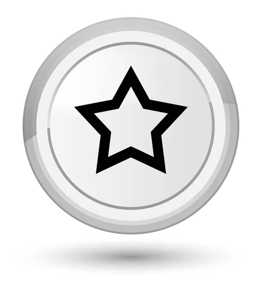 Ikonu hvězdičky prvotřídní bílé kulaté tlačítko — Stock fotografie