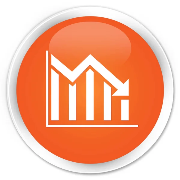 Statistiken nach unten Symbol Premium orange runde Taste — Stockfoto