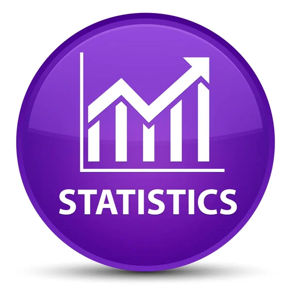 Estatísticas botão redondo roxo especial — Fotografia de Stock
