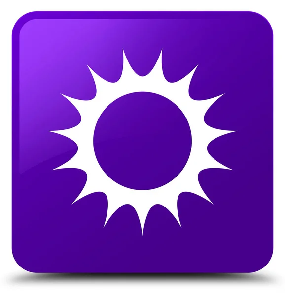 Sol icono púrpura botón cuadrado —  Fotos de Stock