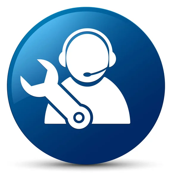 Tech support icon blue round button — Stock Photo, Image