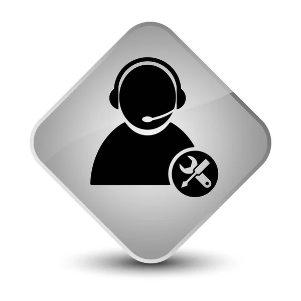 Tech support icon elegant white diamond button — Stock Photo, Image