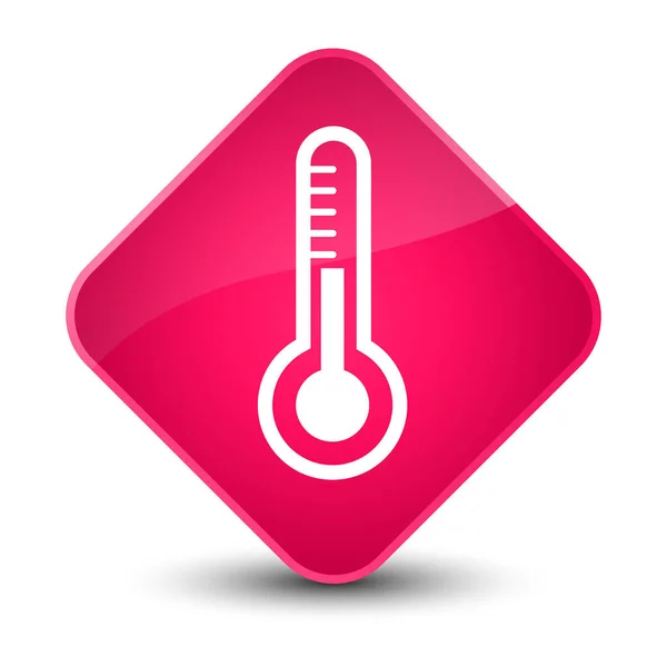 温度计图标典雅的粉红色钻石按钮 — 图库照片