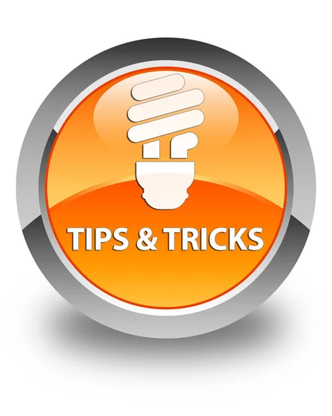 Tips and tricks (bulb icon) glossy orange round button