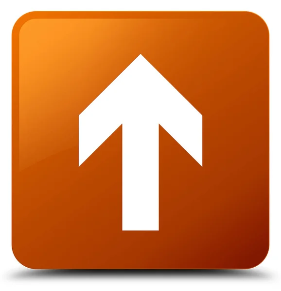 Upload arrow icon brown square button — Stock Photo, Image