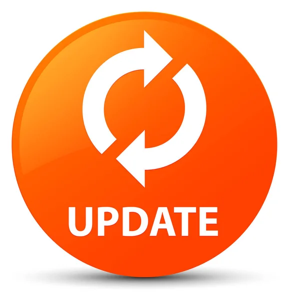 Update orange round button — Stock Photo, Image