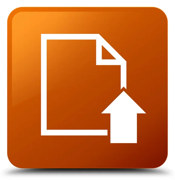 Upload document icon brown square button — Stock Photo, Image