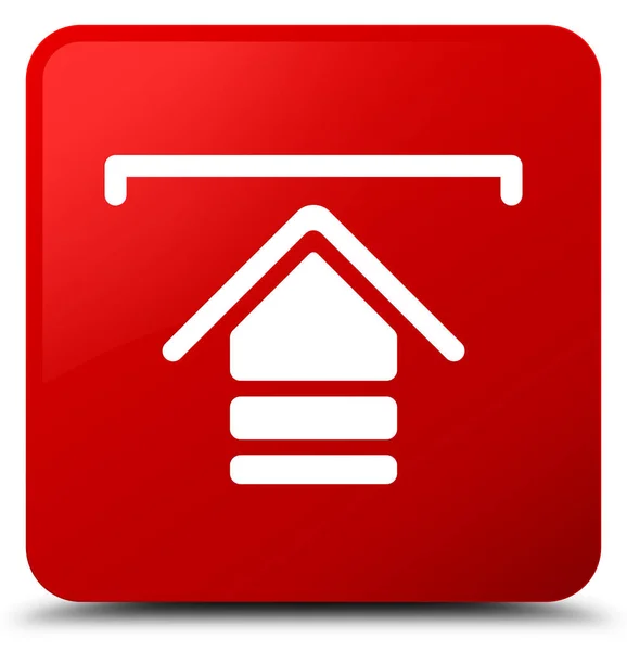Carregar ícone vermelho botão quadrado — Fotografia de Stock