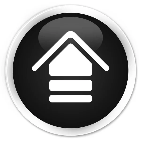 Carregar ícone prémio botão redondo preto — Fotografia de Stock