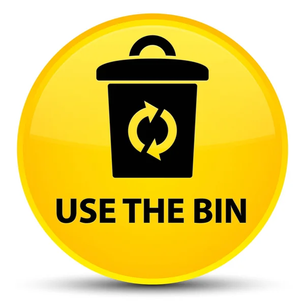 Utilisez le bouton rond jaune spécial poubelle — Photo
