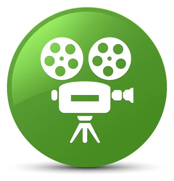 Video camera icon soft green round button