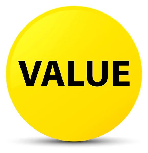 Hodnota žluté kulaté tlačítko — Stock fotografie