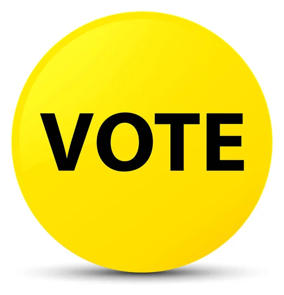 Голосувати жовта кругла кнопка — стокове фото