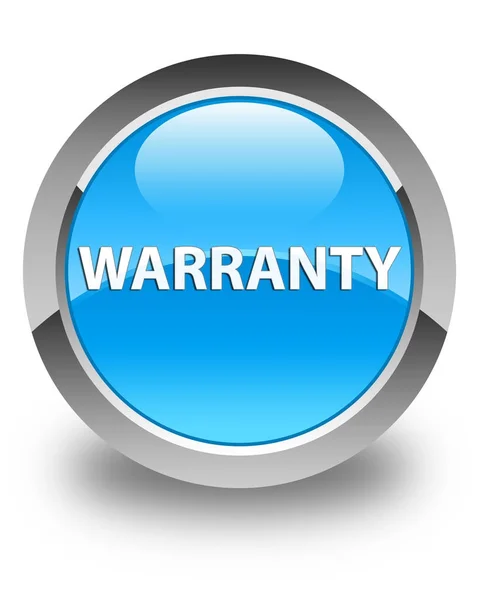 Warranty glossy cyan blue round button — Stock Photo, Image