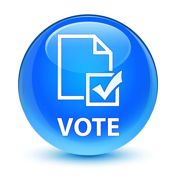 Votez (icône du sondage) bouton rond bleu cyan vitreux — Photo