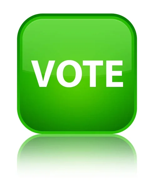 Głosowanie specjalne zielony przycisk kwadratowy — Zdjęcie stockowe