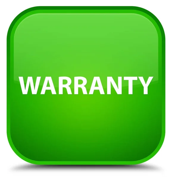 Warranty special green square button — Stock Photo, Image