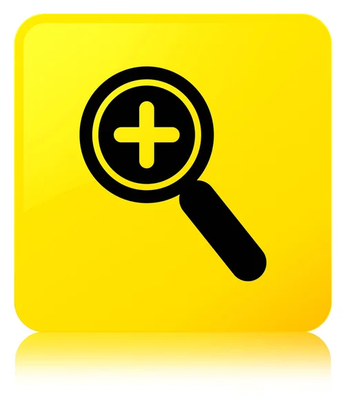 Zoom nell'icona pulsante quadrato giallo — Foto Stock