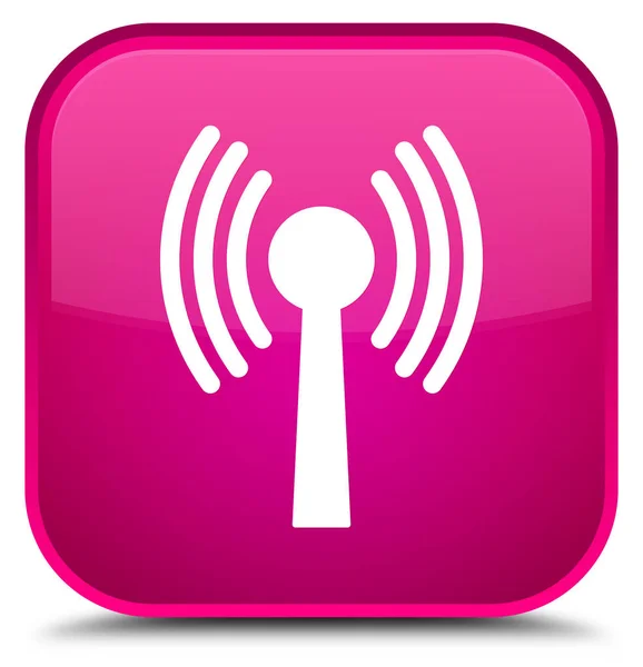 Wlan-Netzwerk-Symbol spezielle rosa quadratische Taste — Stockfoto