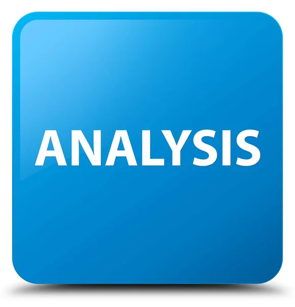 Analyse cyan blue square button — Stockfoto