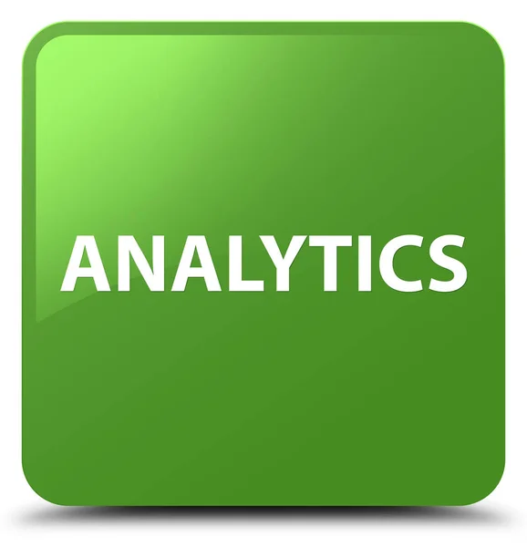Analytics yumuşak yeşil kare düğme — Stok fotoğraf
