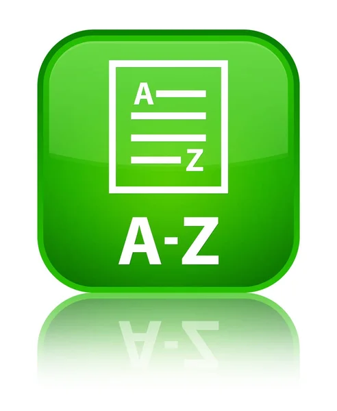 A-Z (icono de la página de lista) botón cuadrado verde especial — Foto de Stock