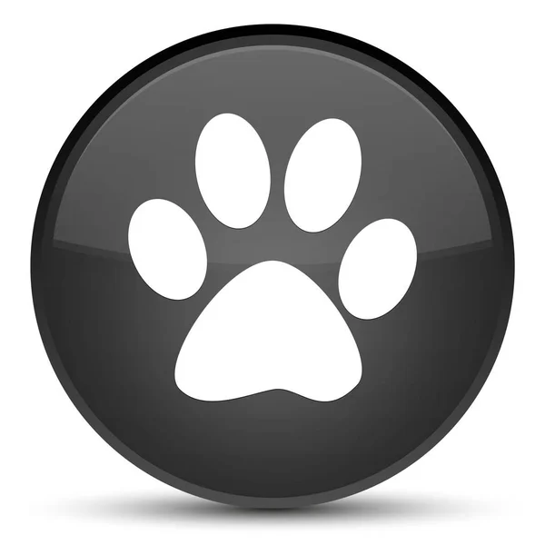 Animal footprint icon special black round button — Stock Photo, Image