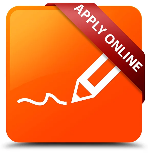 Apply online (edit pen icon) orange square button red ribbon in