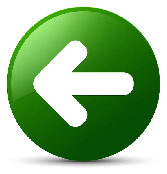 Ícone de seta para trás botão redondo verde — Fotografia de Stock