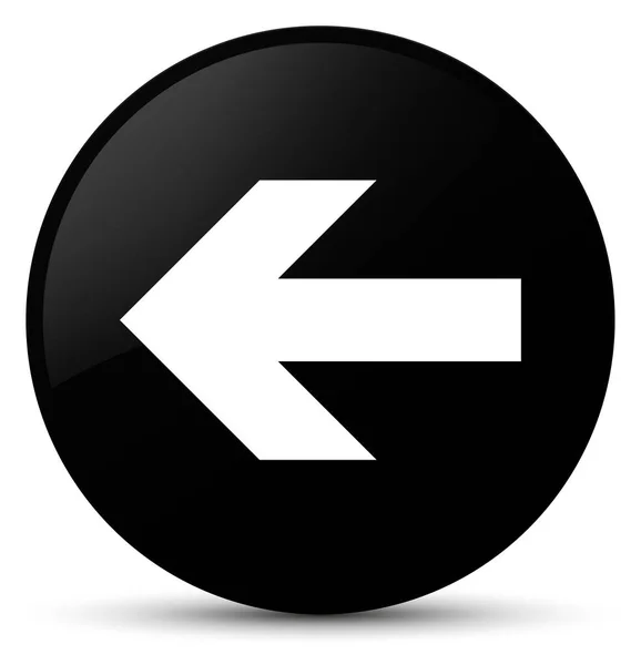 Ikona šipky zpět černé kulaté tlačítko — Stock fotografie