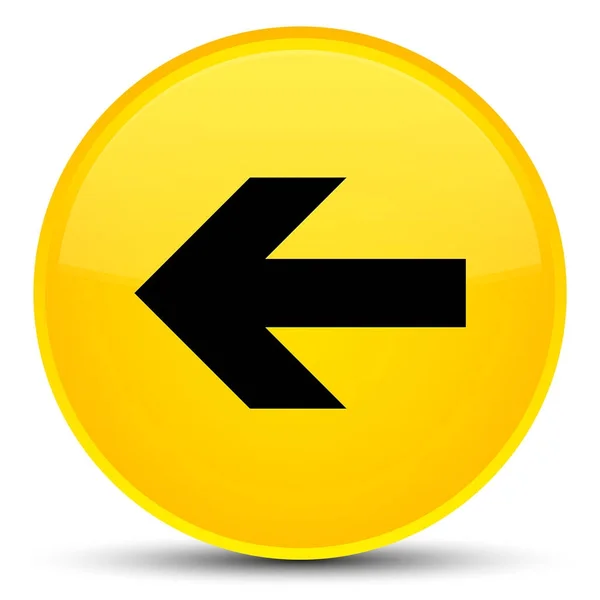뒤로 화살표 아이콘 특별 한 노란색 라운드 버튼 — 스톡 사진