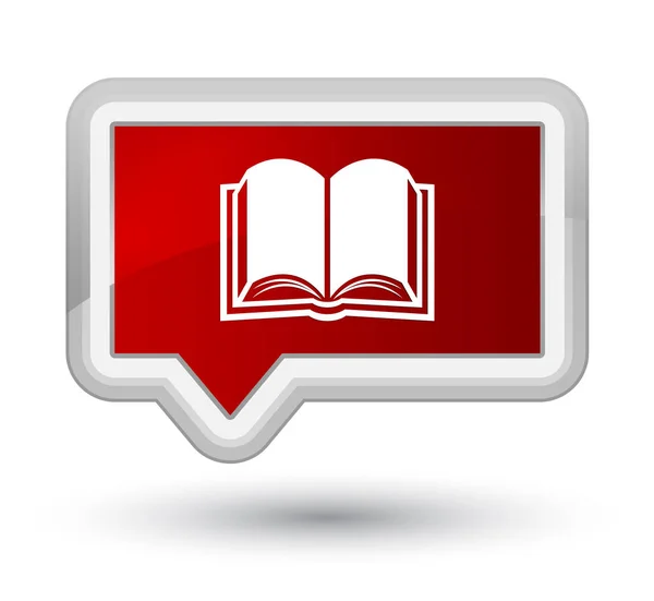 Book icon prime red banner button