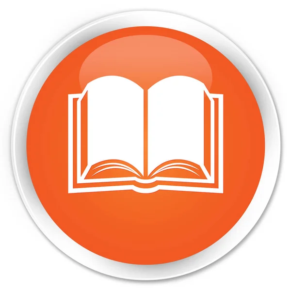 Book icon premium orange round button